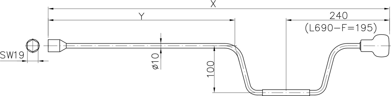 Handkurbel HKB SW 19-L660 (Länge: 660mm / Breite: 320mm)