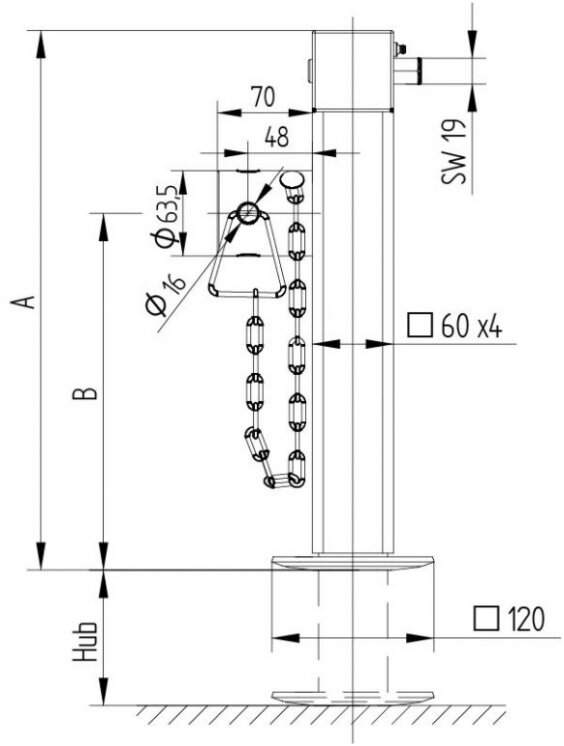 Stützfuß SF60 (Länge 415mm)