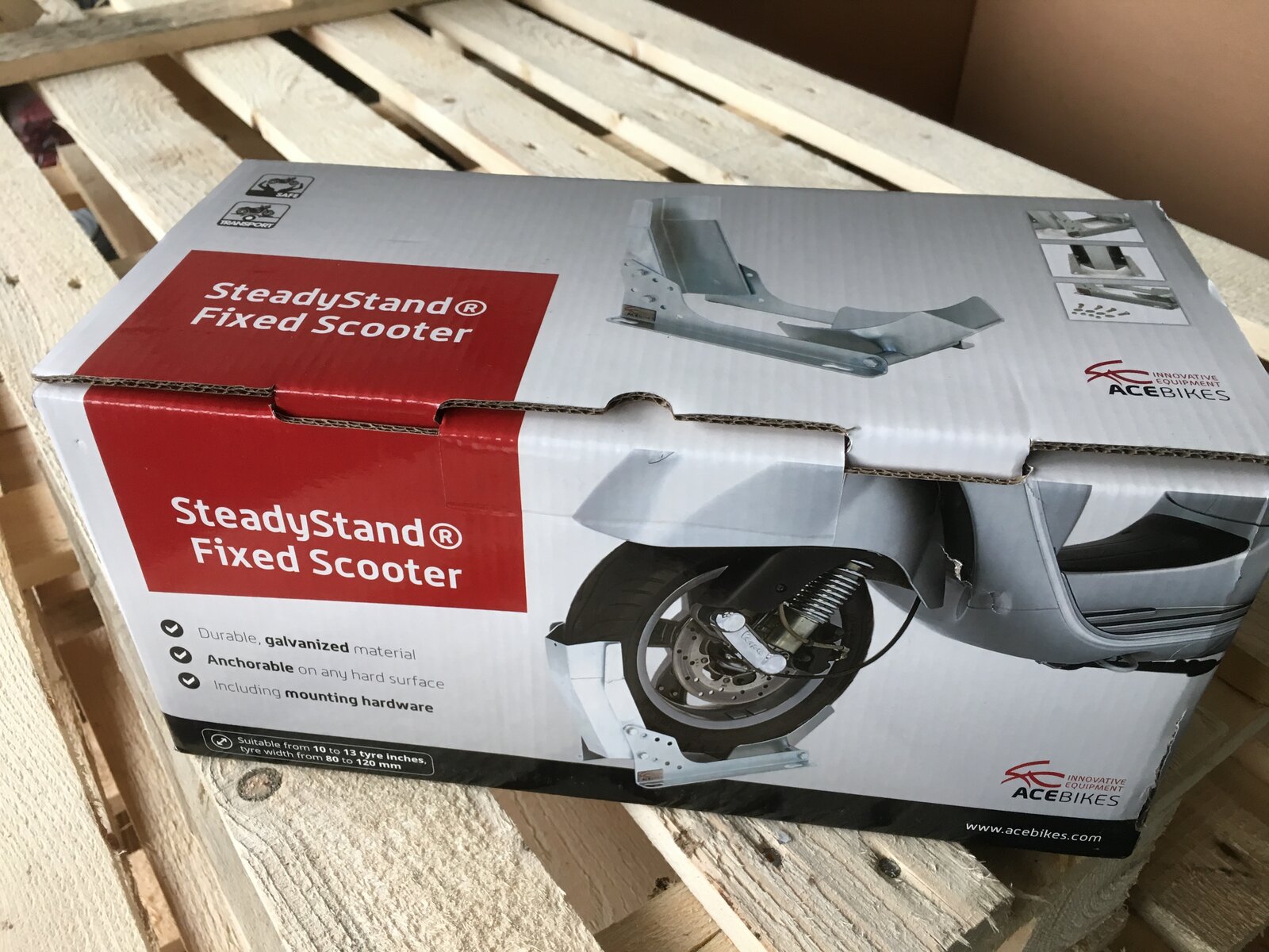 Motorradwippe "Scooter" - Motorradstandschiene für Reifenbreite 80 - 120 mm 10-13 Zoll