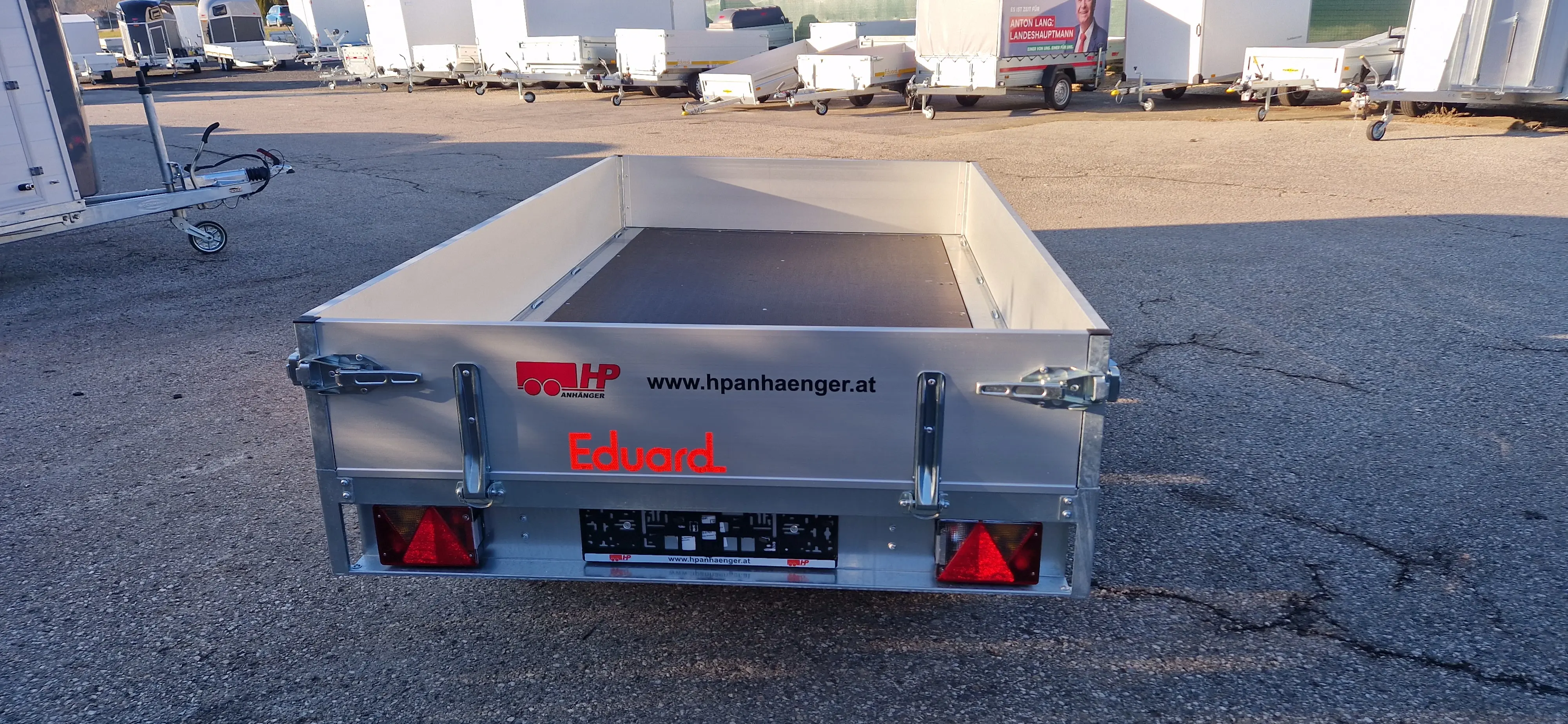 PKW-Anhänger, Hochlader, Eduard 2514 U2, 2510 x 1450 x 300 mm, Tandem 750 kg ungebremst