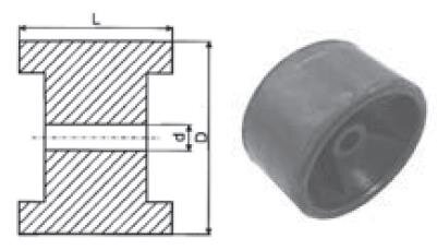 Laufrolle-Sliprolle aus Gummi 120x70