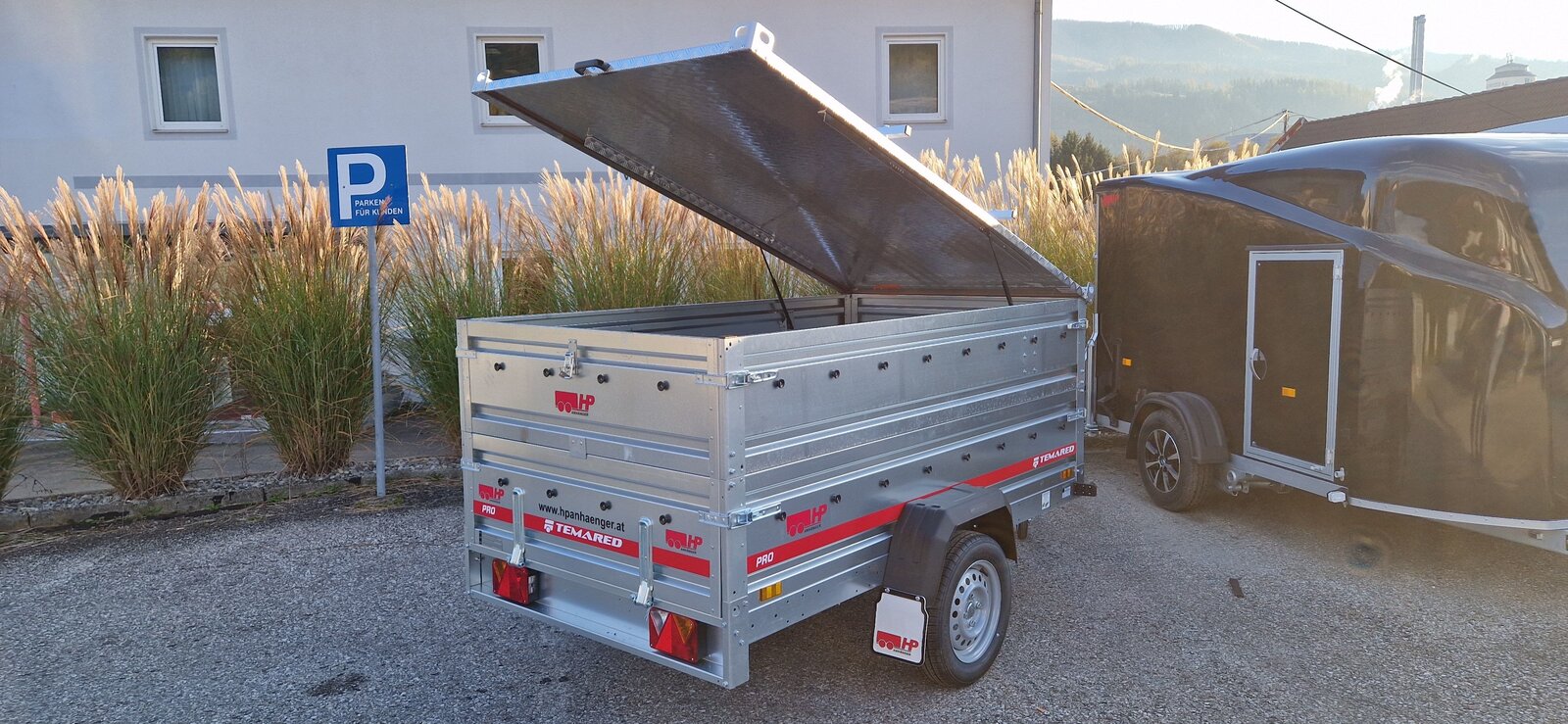 PKW-Anhänger, Autoanhänger, Deckelanhänger HP 2312 UAD, 2300 x 1250 x 850 mm, 750 kg ungebremst