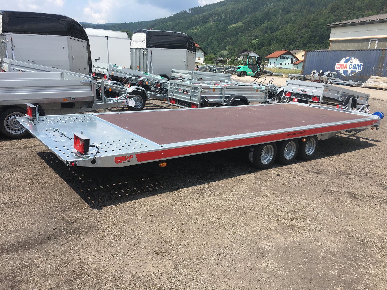 Autotransporter, Fahrzeugtransporter, Autoanhänger HP 582035 ATPK Tridem 3500 kg GG