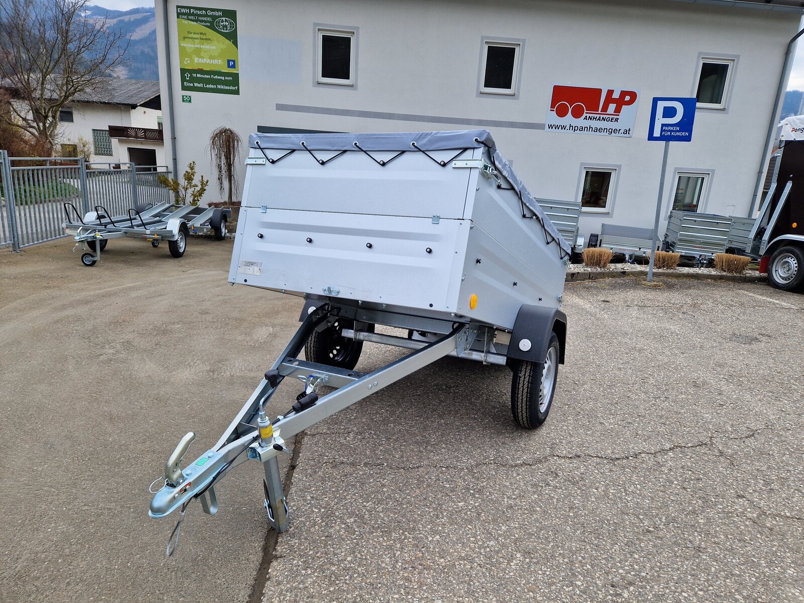 PKW-Anhänger, Autoanhänger HP 202 UK Kippy im Set mit Aufsatzwände & Flachplane